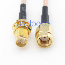 RP-SMA male jack to RP-SMA female plug nut bulkhead crimp RG316 cable jumper pigtail 50cm 2024 - buy cheap