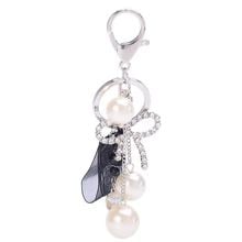 New Crystal Bow Keychains Ribbon Key Chain Pearl Heart Car Key Rings Female Bags Pendant Accessories key chains 2024 - buy cheap