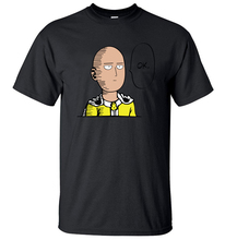 Anime um soco herói saitama oppai camisa masculina 2019 novo verão camisa de manga curta 100% algodão alta qualidade superior t S-3XL 2024 - compre barato