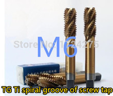 Free delivery 10PCS TG M6*1 yellow coated high speed steel machine taps spiral groove machine tap 2024 - buy cheap