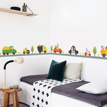Pegatinas de pared de coche de dibujos animados para habitaciones de niños, decoración para el hogar, dormitorio, guardería 2024 - compra barato