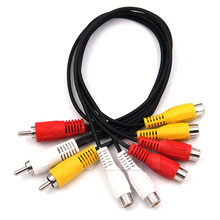 High Quality 1pcs 3 RCA Male To 6 RCA Female Plug Splitter cord Audio TV DVD Video Adapter AV Cable 2024 - buy cheap