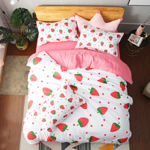 Nova Moda 3D Morango Vermelho jogo de Cama Ponto Frutas Foto Quilt Capa de Alta-definição de Impressão de Têxteis para o Lar de Muitos países aplicar 2024 - compre barato