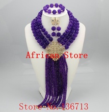 New Design Nigerian Wedding African Beads Jewelry Set Crystal Free Shipping Bride Wedding Jewelry Sets Online R5812 2024 - buy cheap