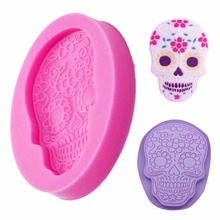 JX-LCLYL  Halloween Skull Mould Fondant Cake Chocolate Silicone Molds Cupcake Baking Tool 2024 - buy cheap