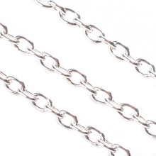 Pandahall 100m/roll Iron Silver Color Cross Chain, Lead Free, Come On Reel, Size: Chain: about 3mm long, 2mm wide, 0.5mm thick 2024 - buy cheap