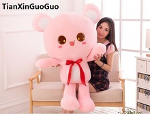 Brinquedo de pelúcia urso de pelúcia rosa grande 120cm, cinto de seda, brinquedo de pelúcia macio, travesseiro para abraçar, presente de aniversário h2999 2024 - compre barato