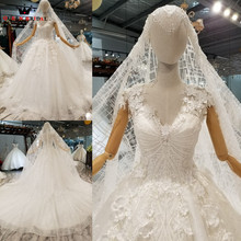 Vestido de noiva personalizado com rendas, vestido de casamento 2021, rainha, vestido de noiva elegante 2024 - compre barato