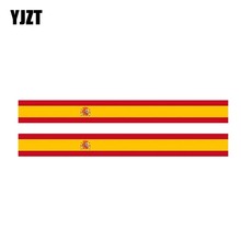YJZT 2x17,3 см * 1,9 см Индивидуальная полоса, флаг Испании, автомобильная наклейка, наклейка на окно 6-1159 2024 - купить недорого