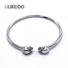 100% Pure 925 Sterling Silver Bangle Fashion Punk Hand Chain For Men And Women Sprcial Skeleton Jewelry Charm Letter 451 2024 - buy cheap
