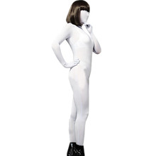 (FZS021) Fetish White Zentai Suit Women Shiny Lycra Spandex Shiny Unisex Original Tights 2024 - buy cheap