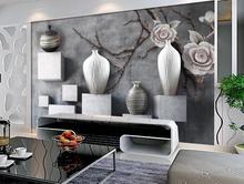 3D Black White Vase Flower Mural Wallpaper Creative Wall Art Floral Photo Wall Paper Roll for Living Room Contact Paper Custom 2024 - buy cheap