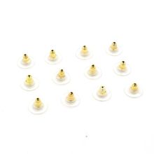 100pcs Gold Silver DIY Craft Accessories Silicon Stud Earring Back Stoppers Ear Post Nuts For Jewelry Making Findings Components 2024 - buy cheap