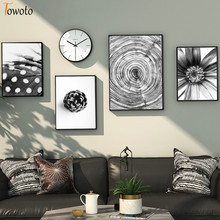 Pintura en lienzo escandinavo, arte de pared minimalista moderno, póster en blanco y negro, impresión botánica, imágenes de decoración Nórdica 2024 - compra barato