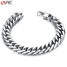 OPK JEWELRY Free Box 2015 New personality Solid Stainless Steel Link Chain Chunky Bracelet Men Jewelry Never Fade 719 2024 - buy cheap