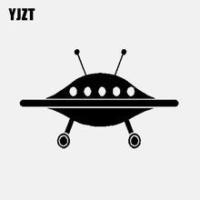 YJZT 12,7 см * 8 см НЛО космический корабль милые виниловые наклейки в виде Фотообоев c переводными картинками автомобиля Стикеры черный/серебристый C3-0549 2024 - купить недорого