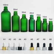 10 x 5ml 10ml 15ml 20ml 30ml 50ml 100ml Frost Green Glass Dropper Bottles for Essential Oils Cosmetic e Liquid Serum Containers 2024 - buy cheap