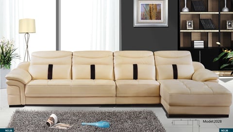 Free Home Sofa Latest, Top Grain Leather Sectional Sofa Set