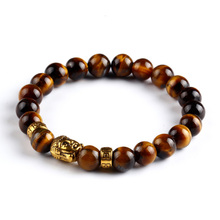 Tiger Eye Bracelet Buddha Natural Stone Beads Elastic Rope Chain Men Charm Bracelets Bangles For Women Male jewellery gift 2024 - buy cheap