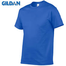 Gildan Brand Hot Sale Men's Summer 100% Cotton T-Shirt Men Casual Short Sleeve O-Neck T Shirt Comfortable Solid Color Tops Tees 2024 - купить недорого