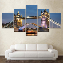 London Art Pictures Modern Painting 5 Pieces For The Wall Decor Tower Bridge London Night View Canvas Prints Artwork No Frame 2024 - buy cheap