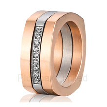 Anel feminino ouro titanium soul mate, tres anillos en uno, alianza de boda, anillos de compromiso para hombres y mujeres 2024 - compra barato