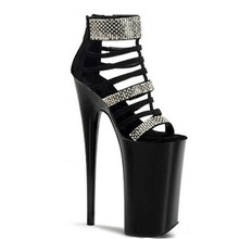 New arrival 20cm high-heeled shoes rivet formal dress open toe sandals 8 inch gladiator sexy clubbing high heels 2024 - buy cheap