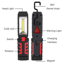 Хит продаж, светодиодный магнитный рабочий светильник COB NDS66 для автомобиля, гаража, механика, дома, перезаряжаемый фонарь 2024 - купить недорого