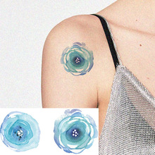 Цветные модные водонепроницаемые Временные татуировки, наклейки для женщин, сексуальная вспышка, поддельные татуировки, хна, синяя Роза, цветок, дерево XL62 2024 - купить недорого