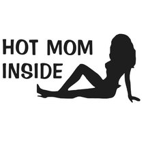 20.3CM*10.2CM Hot Mom Inside Decals Sticker Sexy Woman Truck Car Stylings And Sticker Accessories Black Sliver C8-1117 2024 - buy cheap