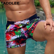 Taddlee-bañadores de corte cuadrado para hombre, ropa de baño Sexy, Bóxer, Bikini, pantalones cortos para tabla de Surf Gay, novedad 2024 - compra barato