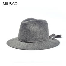 Women Floppy Wide Brim Charming Fedora Hat with Doubt Suede Tassel Band Decoration Cap Female Spring Winter Autumn Hat 70005 2024 - buy cheap