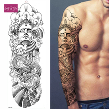 Большой временный боди арт рука татуировки стикер рукав мужчины женщины водонепроницаемый 2024 - купить недорого