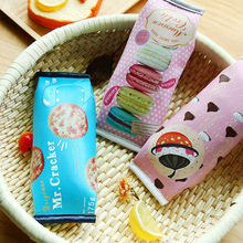 Estuche Escolar Creativo coreano de macarrón Cracker, bolsa para bolígrafos de cuero Pu, bolsa de papelería Kawaii, suministros escolares de oficina Zakka 2024 - compra barato