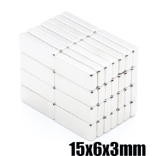 50pcs 15x6x3 mm N35 Strong Square NdFeB Rare Earth Magnet 15*6*3 mm Neodymium Magnets 15x6x3 mm 2024 - buy cheap