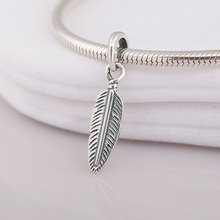 Colgante de pluma Spiritual, colección de joyas de verano de 2018, cuenta de plata de ley 925, compatible con collar de Pulsera Original 2024 - compra barato