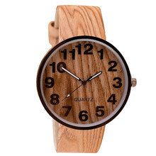 Reloj de pulsera para Mujer, de piel de grano de madera, lujoso, de cuarzo, # B 2024 - compra barato