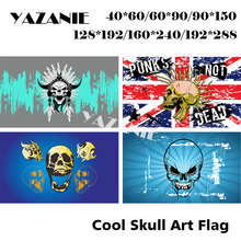 YAZANIE Any Size Cool Skull Art Flags and Banners Scary Skull Terror Skull Punk's Not Dead Skull Head Double Sided Custom Flags 2024 - buy cheap