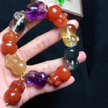 Fine High end Color Natural Crystal Bracelets Hand Carved Pig Beads Hand String Lucky Beauty for Women Men Gift Crystal Jewelry 2024 - buy cheap