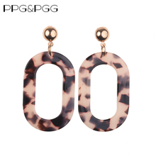 New Fashion Acid Acrylic Resin Earrings Dangle Oval Earrings for Women Long Pendant Earrings Fashion Jewelry 2024 - buy cheap