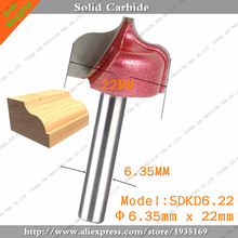 6,35mm * 22mm, 5 uds., envío gratuito CNC grabado 3D carpintería fresadora, fresa de carburo sólido de tungsteno, herramientas de madera, broca de enrutador 2024 - compra barato