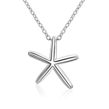 Simple Silver Plated Jewelry Shellhard Women Starfish Charm Pendant Necklace Ocean Sea Starfish Summer Beach Jewelry Necklace 2024 - buy cheap