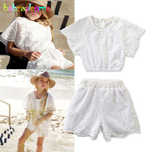 2 Piece Outfits Fashion Children Costume 2019 New Toddler Girls Summer Clothing Short Sleeve Tops+Shorts Kids Clothes Set BC1827 2024 - buy cheap