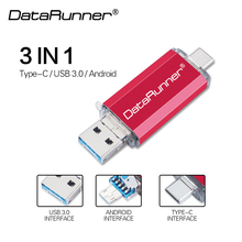 DataRunner USB Flash Drive 3 in 1 USB3.0 & Type-C & Micro USB OTG Pen Drive 16GB 32GB 64GB 128GB 256GB Pendrive USB Memory Stick 2024 - buy cheap