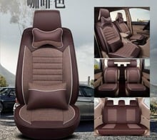 Universal flax Leather car seat covers For Toyota Corolla Camry Rav4 Auris Prius Yalis Avensis SUV auto accessories car sticks 2024 - buy cheap