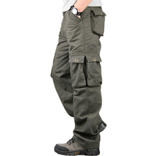 Pockets Pants Men New Autumn Winter Casual Cotton Loose Long Trousers Mens Thick Overalls Joggers Military Tactical Cargo Pants 2024 - buy cheap