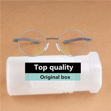 High Quality Retro Round Screwless Glasses Frame Handmade Men Vintage Optical Prescription Eyeglasses Business Women Spectacles 2024 - buy cheap
