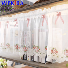 American Country Nordic Lace Small Curtain Gauze Half-Curtain Embroiderd Kitchen Cafe Short Panel Dust Curtain Home Yarn SQ015D3 2024 - buy cheap
