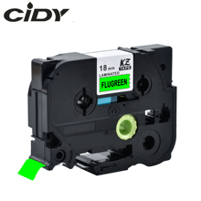 CIDY Tze-D41 Tz-D41 negro en verde fluorescente laminado Compatible Brother P touch 18mm tze D41 TZ D41 cinta de casete de etiquetas 2024 - compra barato