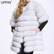 UPPIN 2018 Women Faux Fur Coat Thick Warm Fashion Half Sleeve Fake Natural Fox Long Style Women Winter Fur Vest Jacket Fur Coats 2024 - buy cheap